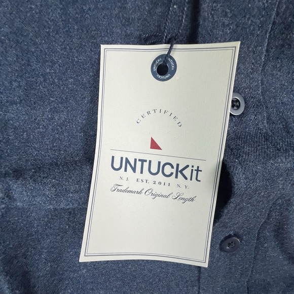 UNTUCKit Fuligni Mens XXX-Large Tall 3XLT Regular Fit Blue Button Down Shirt - Picture 4 of 10